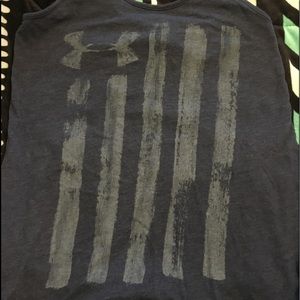 navy blue under armor tank top size kids medium